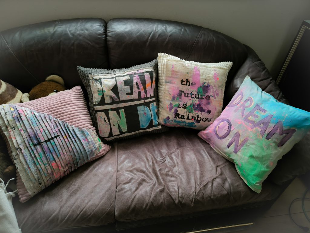 art pillows on a couch perfect christmas gift