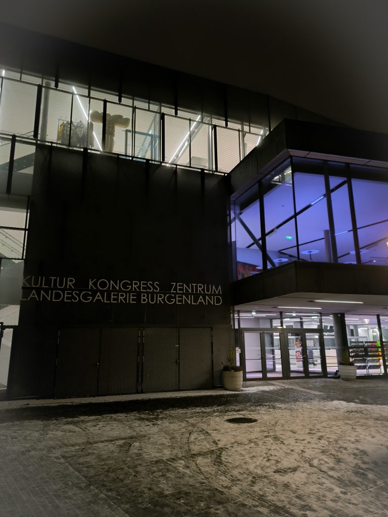 state gallery from the outside with snow